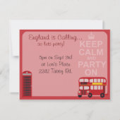 Niedliches stilvolles Londoner Party Einladung (Vorderseite)