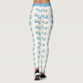 Niedliches stilvolles Nautical Sailboat Blue Sails Leggings (Rückseite)
