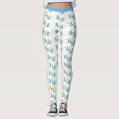 Niedliches stilvolles Nautical Sailboat Blue Sails Leggings (Vorderseite)