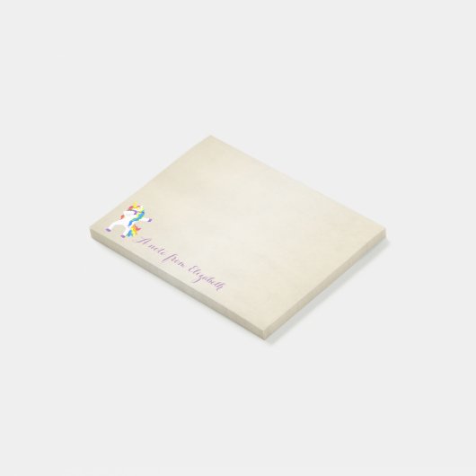 Niedliches, stilvolles Unicorn Post-it Klebezettel (angewinkelt)