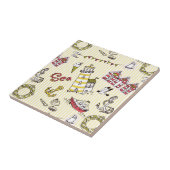 Niedliches Strand-Szenen-Muster Fliese (Seite)