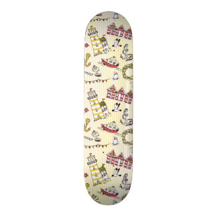 Niedliches Strand-Szenen-Muster Skateboard