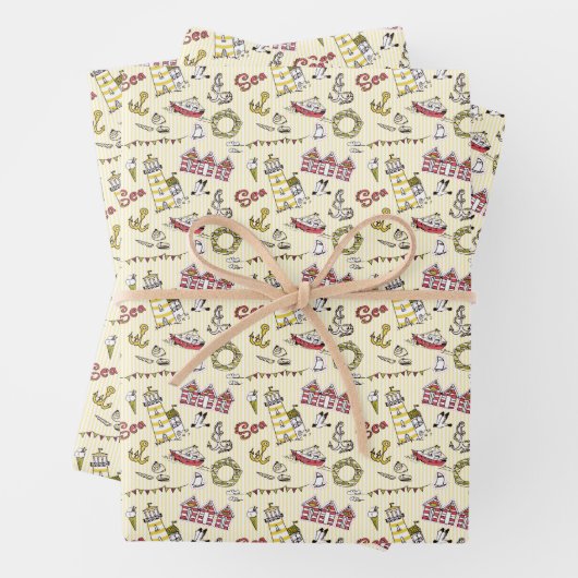 Niedliches Strandbild Geschenkpapier Set (Beispiel)