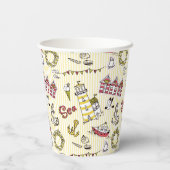 Niedliches Strandbild Pappbecher (Rückseite)