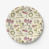 Niedliches Strandbild Pappteller (Vorderseite)