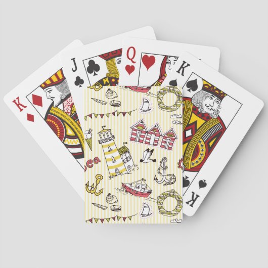 Niedliches Strandbild Spielkarten (Rückseite)