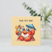 Niedliches Strandcocktail Krabben Party Einladung (Stehend Vorderseite)