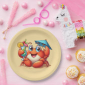 Niedliches Strandcocktail Krabben Party Pappteller (Party)