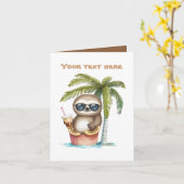 Niedliches Strandgepäck Karte (Gelbe Blume)