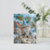 Niedliches Strandgnome mit Regenschirm Postkarte (Stehend Vorderseite)