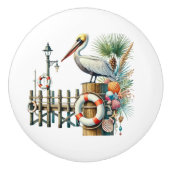 Niedliches Strandhaus Keramikknauf (Vorderseite)