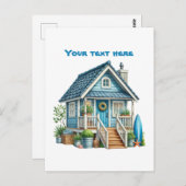 Niedliches Strandhaus Postkarte (Vorne/Hinten)