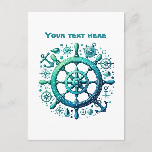 Niedliches Strandrad Postkarte (Vorderseite)