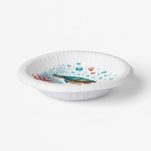 Niedliches Strandschildkröten-Party Pappteller (Gewinkelt)