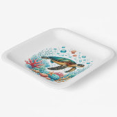 Niedliches Strandschildkröten-Party Pappteller (Gewinkelt)