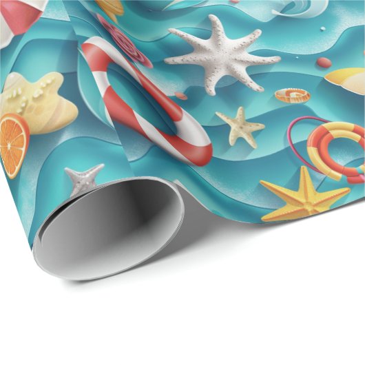 Niedliches Strandseashell Geschenkpapier (Rolleneckpunkt)