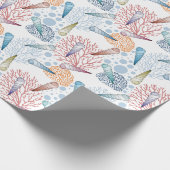 Niedliches Strandseashell-Korallenmuster Geschenkpapier (Ecke)