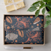 Niedliches Strandseashell Korallenmuster Party Gew Seidenpapier (Geschenk)