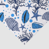 Niedliches Strandseashell-Korallenmuster Seidenpapier (Detail)