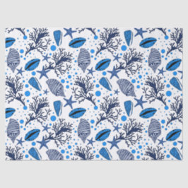 Niedliches Strandseashell-Korallenmuster Seidenpapier