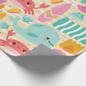 Niedliches Strandtagsmuster Geschenkpapier (Ecke)