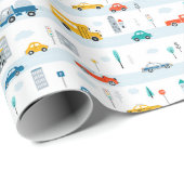 Niedliches Straßenmuster Geschenkpapier (Rolleneckpunkt)