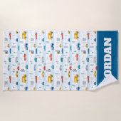 Niedliches Straßenmuster Strandtuch (Vorderseite)