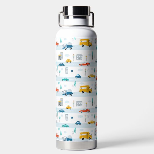 Niedliches Straßenmuster Trinkflasche (Rückseite)