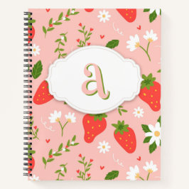 Niedliches Strawberry Muster Spiral Notebook Notizblock