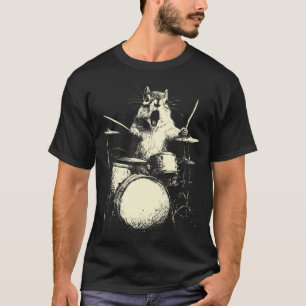 Niedliches Streifenhörnchen spielt Schlagzeug Lust T-Shirt