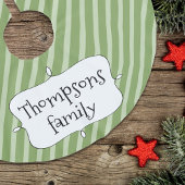 Niedliches Streifenmuster für Grüne Weihnachten Polyester Weihnachtsbaumdecke