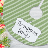 Niedliches Streifenmuster für Grüne Weihnachten Polyester Weihnachtsbaumdecke