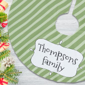 Niedliches Streifenmuster für Grüne Weihnachten Polyester Weihnachtsbaumdecke