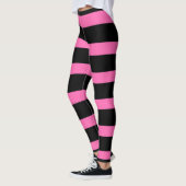 Niedliches Streifenmuster in Schwarz und Bubblegum Leggings (Links)