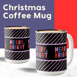 Niedliches Streifenmuster, Weihnachtsgeschenk Zweifarbige Tasse
