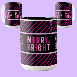 Niedliches Streifenmuster, Weihnachtsgeschenk Zweifarbige Tasse