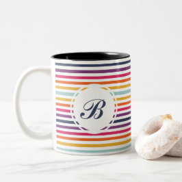 Niedliches Streifenmuster Zweifarbige Tasse
