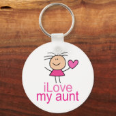 Niedliches Strichfigur-Mädchen Liebe Mein Tante Ge Schlüsselanhänger (Vorderseite)