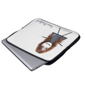 Niedliches Strichfigur-Mädchen mit Frisur und Name Laptopschutzhülle (Vorne Knopf)