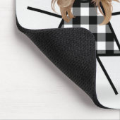 Niedliches Strichfigur-Mädchen mit Frisur und Zita Mousepad (Ecke)