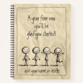 Niedliches Strichmännchen Doodle Paper Individuell Notizblock (Vorderseite)