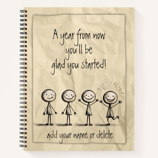 Niedliches Strichmännchen Doodle Paper Individuell Notizblock (Vorderseite)