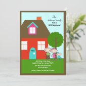 NIEDLICHES Strichmännchen Familie ~ Ankündigung (Stehend Vorderseite)