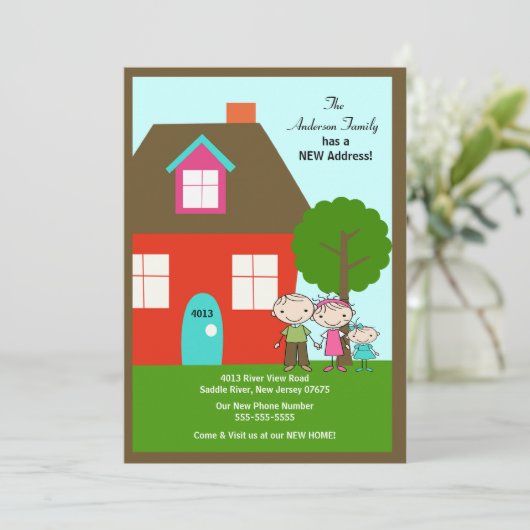 NIEDLICHES Strichmännchen Familie ~ Ankündigung (Stehend Vorderseite)