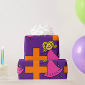 Niedliches Strichmännchen Girl mit Plus-Zeichen Geschenkpapier