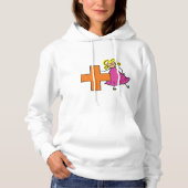 Niedliches Strichmännchen Girl mit Plus-Zeichen Hoodie (Vorderseite)