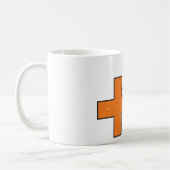 Niedliches Strichmännchen Girl mit Plus-Zeichen Kaffeetasse (Links)