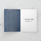 Niedliches Strichmännchen Mädchen denken an Sie Karte (Innenseite)