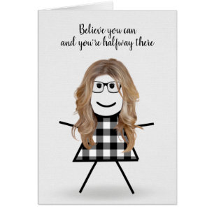 Niedliches Strichmännchen-Mädchen mit Haaren und Z