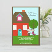 NIEDLICHES Strichmännchen Paar ~ Haushaltswärmung Einladung (Stehend Vorderseite)